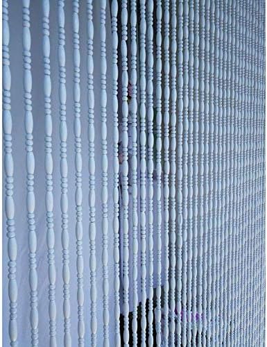White Wooden Beaded Door Curtain for Doorways