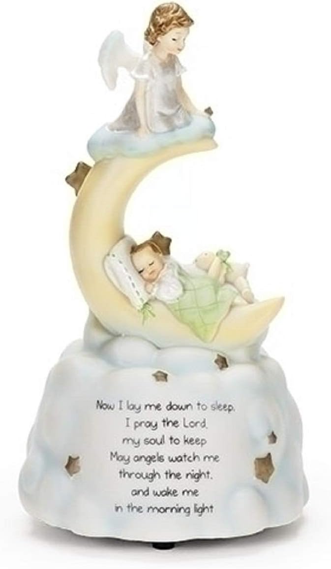 Roman Sweet Dreams Guardian Angel Baby Prayer Musical Figurine