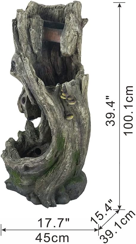 Indoor Outdoor Tree Trunk Fountain with Light 1