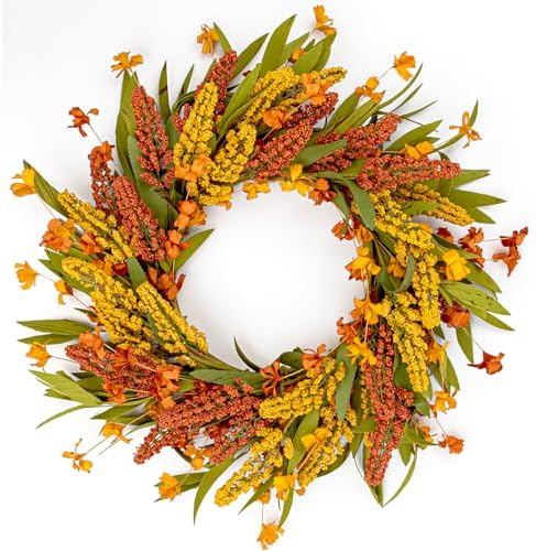 VioletEverGarden 20 Inch Autumn Wreath for Front Door