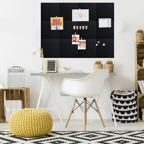 Yunihome 12 Pack Felt Bulletin Board Wall Tiles 36 x 48