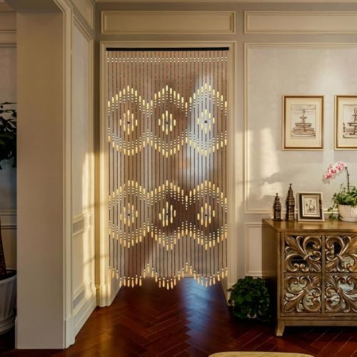 Boho Bamboo Bead Curtain with 31 Lines