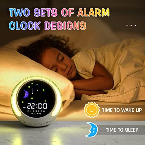 Kids Alarm Clock with Touch Night Light and Bluetooth Speaker
