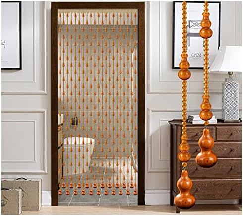 ZHANGQINGXIU Wood Beaded Curtain Doorway Divider