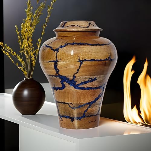 Wooden Handcrafted Urn for Human Ashes - Medium Size 80 lbs