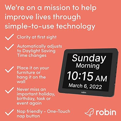Robin Day Clock with Custom Alarms and Calendar Reminders
