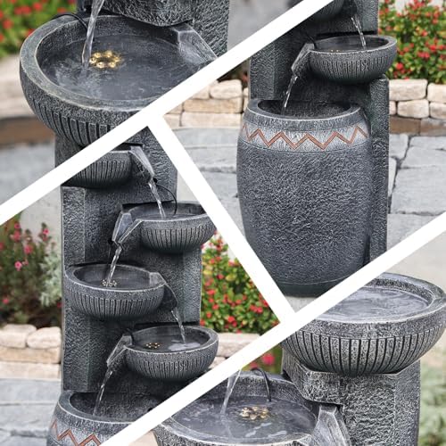 3583H Modern 6-Tier Water Fountain with LED Lights