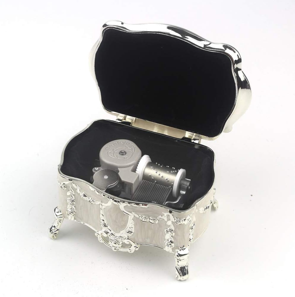 ROSIKING Embossed Alloy Music Box Wind Up Antique Gift