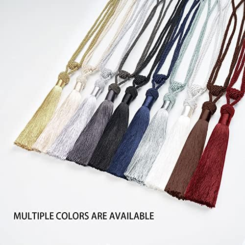 NICEEC 2 Pack Grey Tassel Curtain Tiebacks