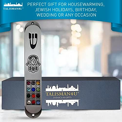 Talisman4u Pewter Mezuzah Case with Scroll 35 Inch