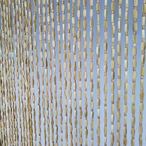 ZHOUXIAO Bamboo Wood Bead Curtain for Doorways and Room Dividers