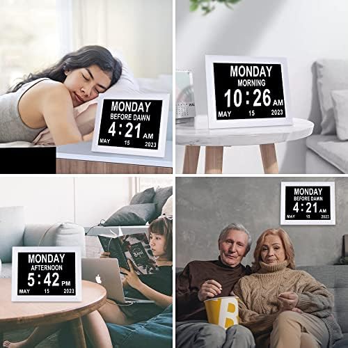 8 Inch Digital Day Dementia Clock for Seniors with Medication Reminders