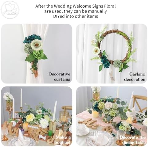 Odouzy Dark Green Artificial Wedding Arch Flowers Set of 2