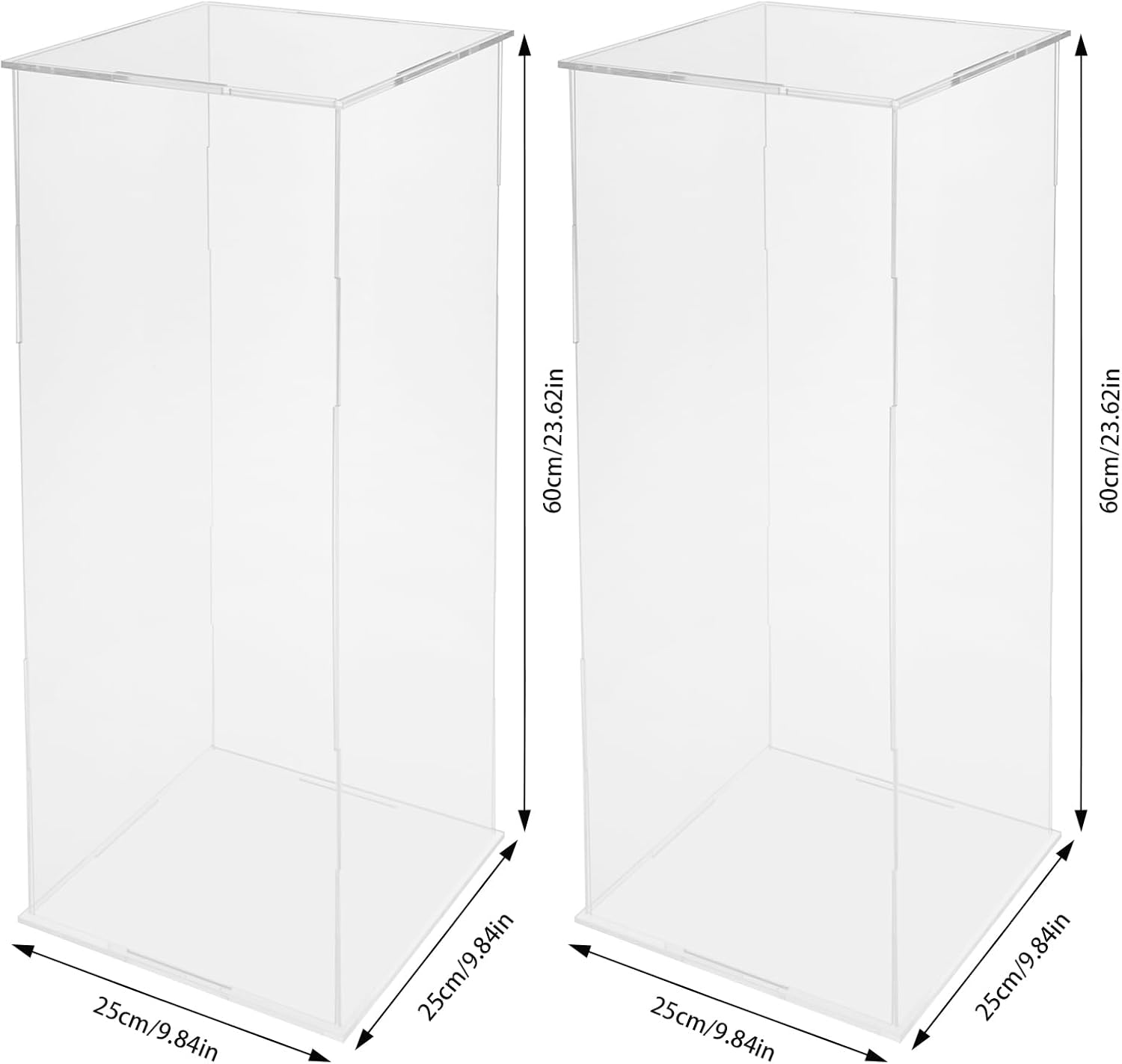 2 Pcs Acrylic Display Cube Pedestal Flower Stand Tower