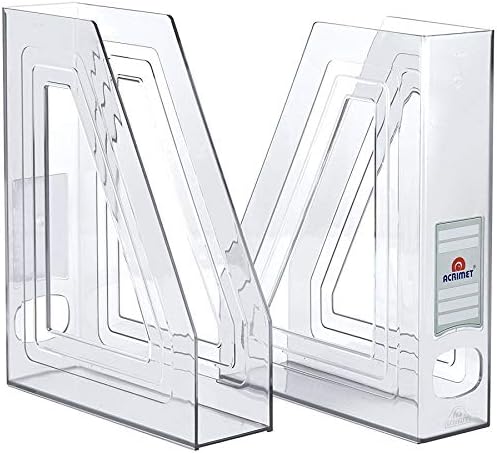 Acrimet Magazine Holder Clear Plastic 2 Pack