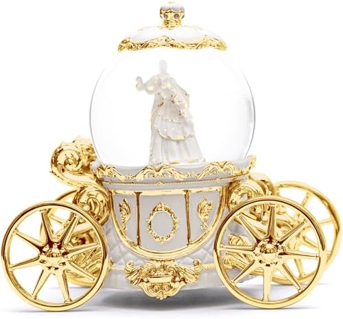 Luxury Gold Cinderella Carriage Snow Globe with Music