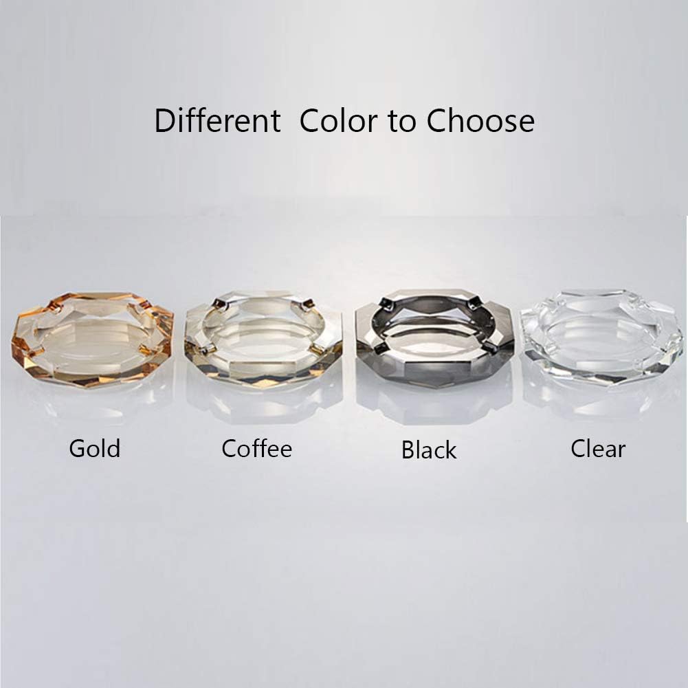 Crystal Glass Ashtray with 4 Smoke Slots