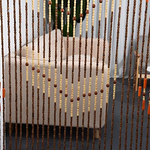ZHOUXIAO Handcrafted Wood Beaded Curtain Door Divider
