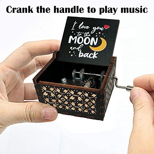 Youre My Sunshine Wood Music Box Antique Engraved Romantic Gift for Lover