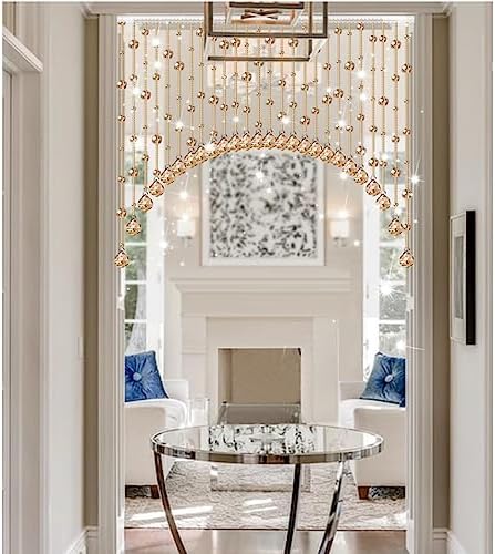 GVILTY Yellow Crystals Beaded Curtain Door Divider