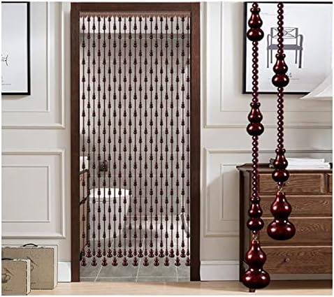 ZHANGQINGXIU Wood Bead Curtain for Doorways Brown 11x125m