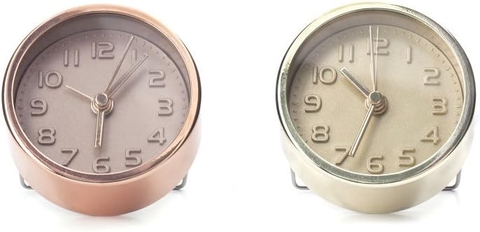 Kikkerland Embossed Metal Alarm Clock Gold or Copper