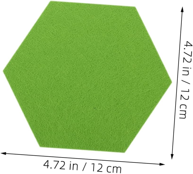 Hexagon Felt Board Tiles Set of 10 Green