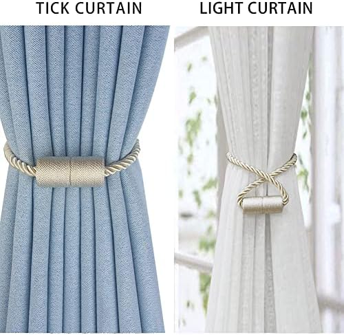 4 Pack Magnetic Curtain Tiebacks - Beige