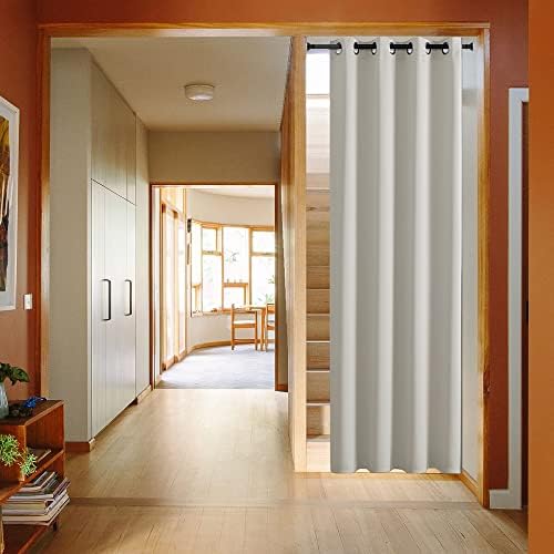 XISUNYA Door Curtain Panel with Floral Grommet Design