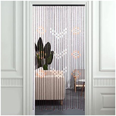 ZHOUXIAO Wood Beaded Curtain - 90x175cm with 38 Strands