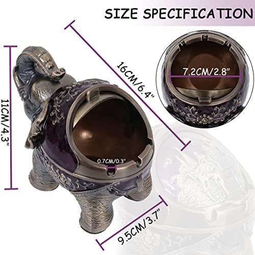 Gusnilo Elephant Ashtray with Lid - Purple