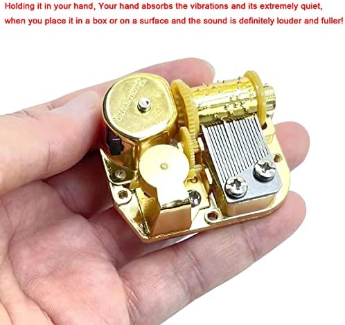 Pursuestar Wind Up Music Box Movement 18 Note Gold