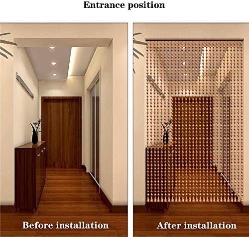 Beaded Curtain with Wooden Beads for Doorway Closet and Room Dividers