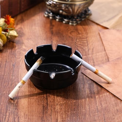 24 Pcs Stackable Black Ashtray Set for Home Office Use