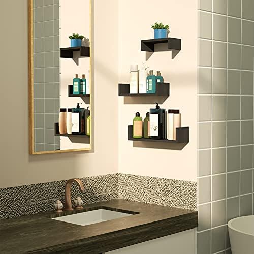 SRIWATANA Floating Shelves Wall Mounted Black