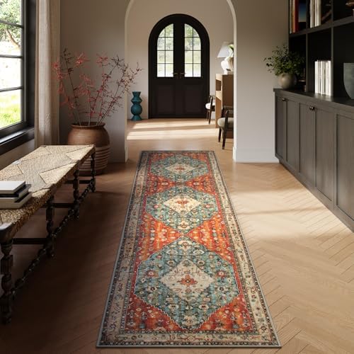 Lahome Boho Tribal 26 x 10 Washable Runner Rug