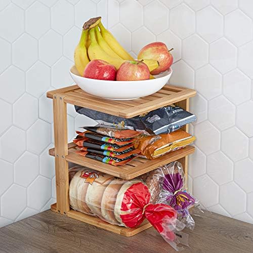 Bamboo Corner Shelf - 3 Tier 10x10 Inch 115 Inch High