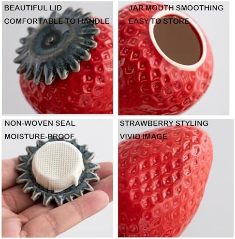 Mini Strawberry Ceramic Urn for Human Ashes Red