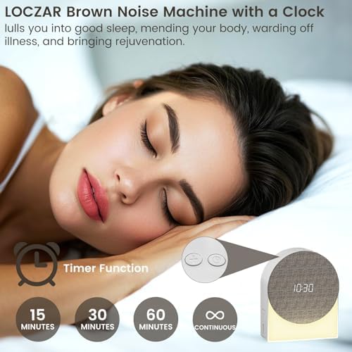LOCZAR White Noise Alarm Clock with Night Light and Bluetooth Speaker