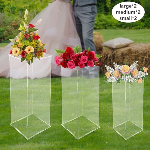 2 Pack Acrylic Pedestal Display for Weddings and Events