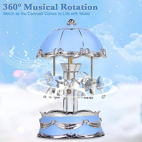 Carousel Horse Music Box Gifts You Are My Sunshine Blue