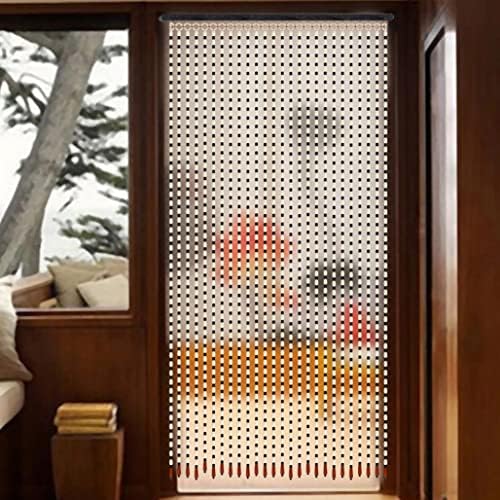 ZHOUXIAO Handmade Wood Bead Curtain for Doorway