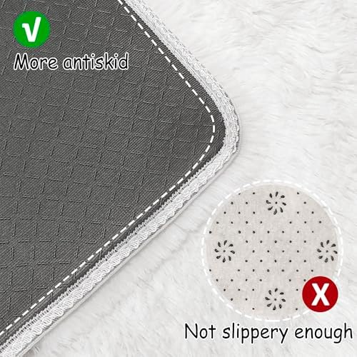 Fluffy Runner Rug for Kids Bedroom 3x10ft White