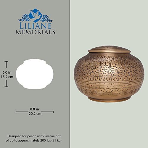 Antique Bronze Cremation Urn - Low Profile Vignette Model