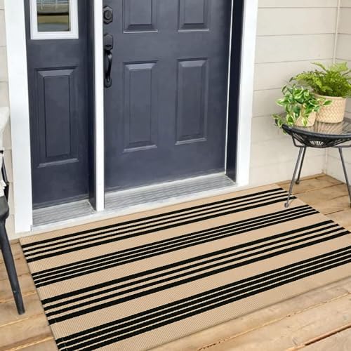 Tiveney Front Door Mat 2x43 Reversible Cotton Outdoor Rug