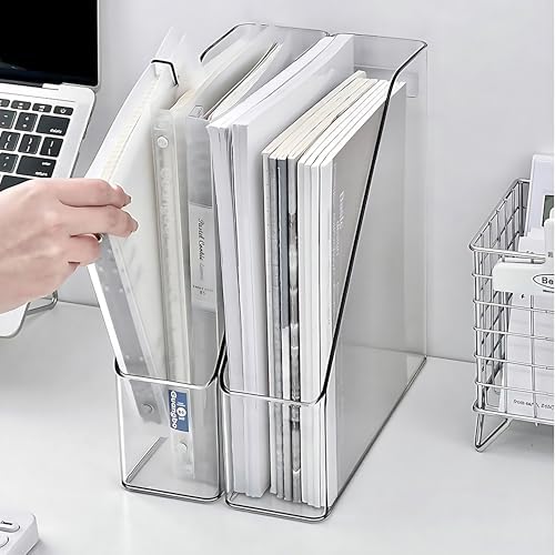 2-Pack Clear Acrylic File Holders with 3 Bookmarks