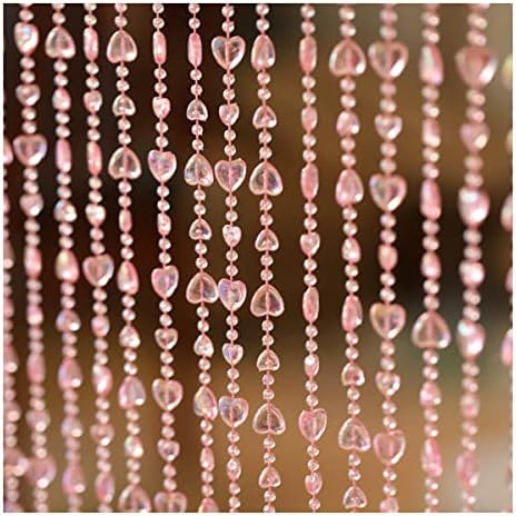 QueenBox 472in 20pcs Clear Heart Curtain Pink