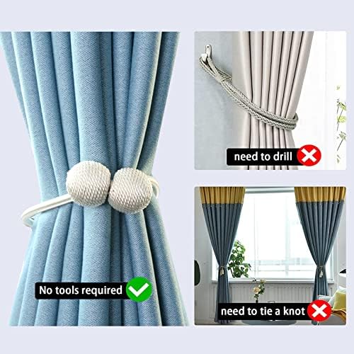 2 pcs Magnetic Curtain Holdbacks Beige