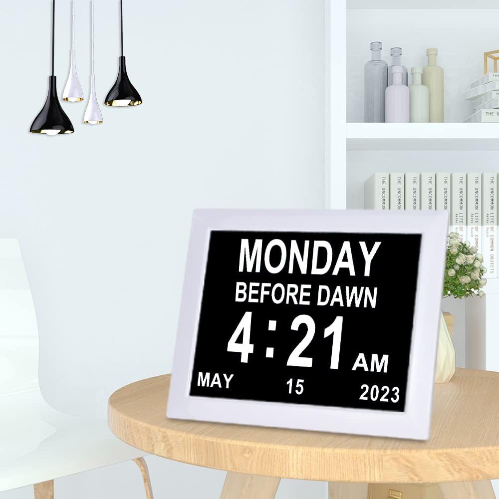 8 Inch Digital Day Dementia Clock for Seniors with Medication Reminders