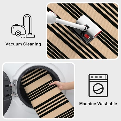 KIMODE Striped Outdoor Rug 275x43 Inches Reversible Entryway Mat